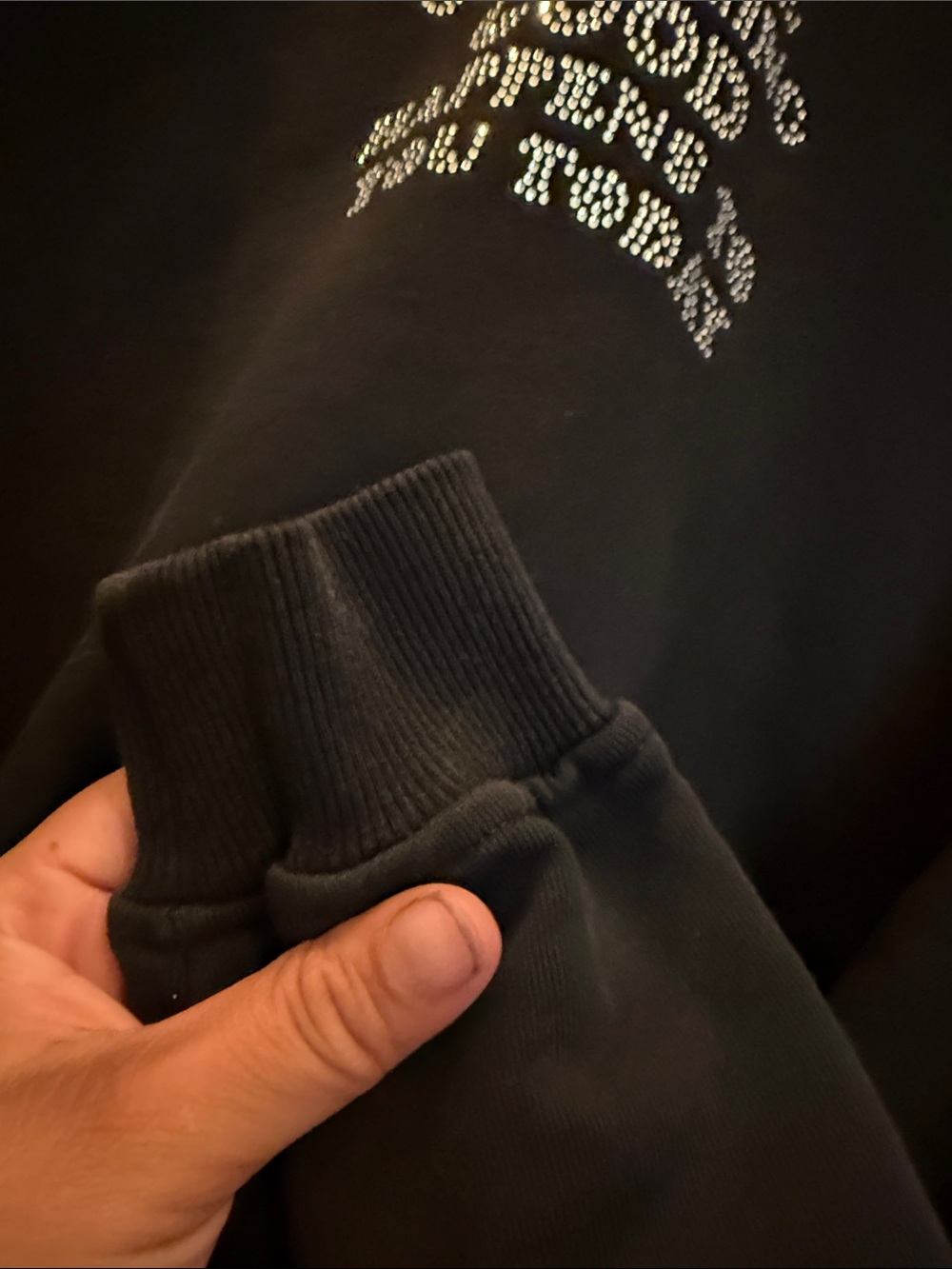 Black Crewneck Sweatshirt with Positive Graphic - Picture 7 of 8